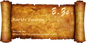 Barth Zsuzsa névjegykártya